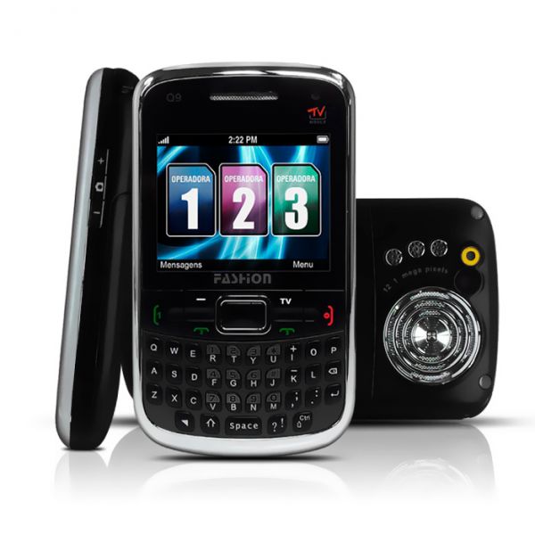Celular Q9 c/ TV Bluetooth Java 3 Chips Quadriband